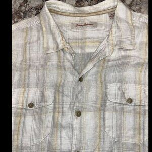 Tommy‎ Bahama Shirt Mens 100% Linen Size XL Short Sleeve Hawaii